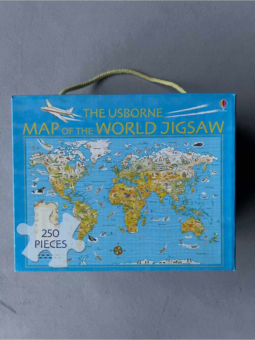 250 Piece Puzzle ~ Usborne ~ Map of the World Jigsaw Puzzle ~ Brand New!